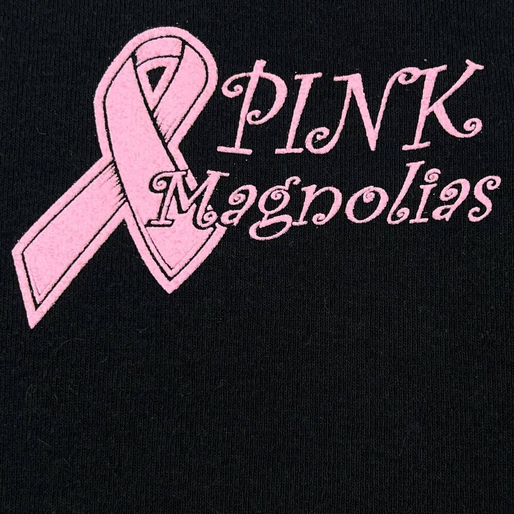 Hanes Pink Magnolias Tank Top Pink Lettering Classic Fit Small Black